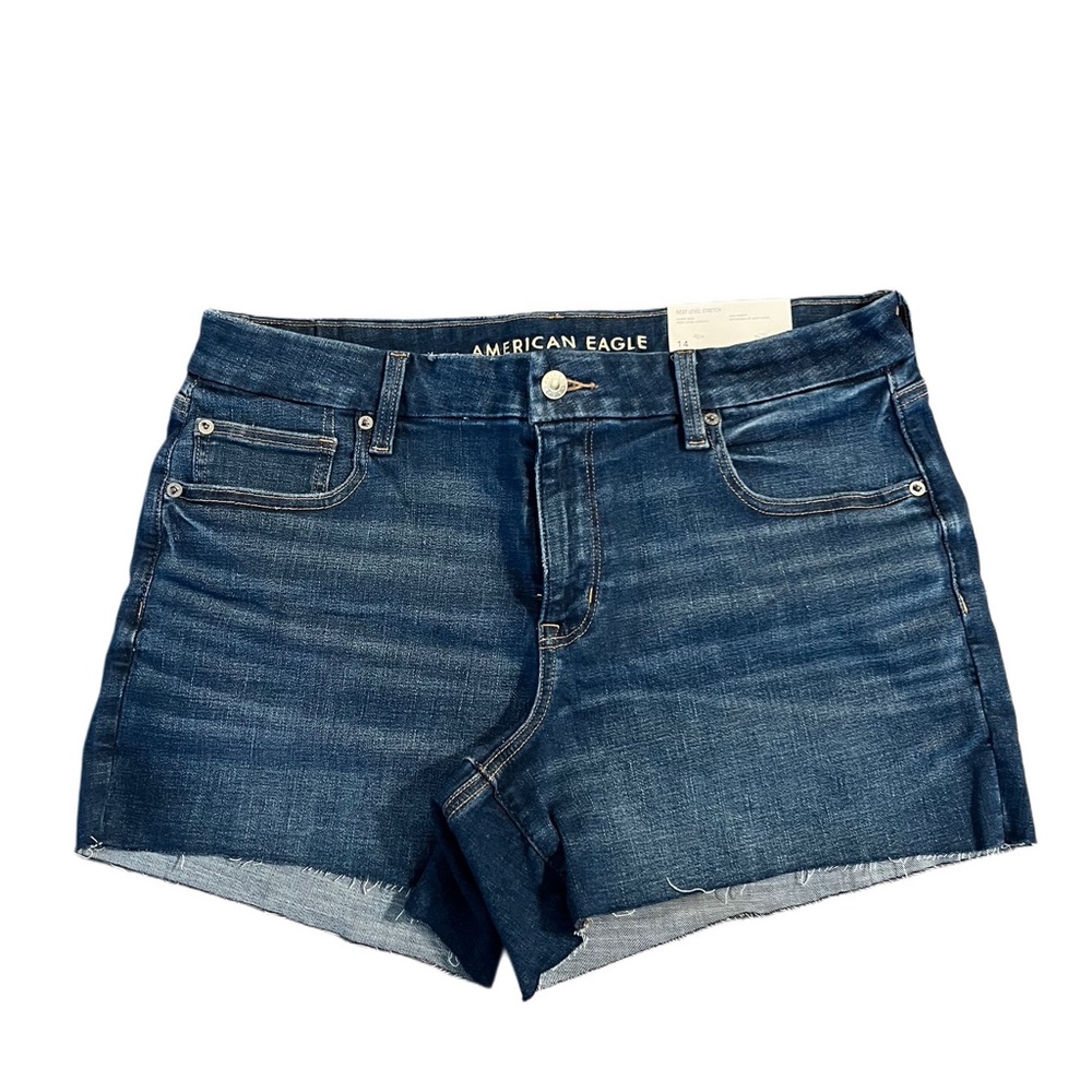 NWT American Eagle Outfitters Women's Blue Denim Shorts Next Level Denim Size 14